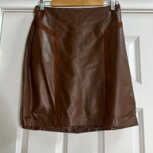 J. McLaughlin Brown Leather Mini Skirt 4